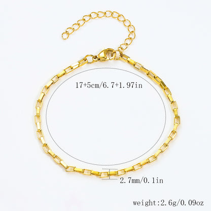 Stainless Steel Bracelet 18K Gold Vacuum Plating Furnace Versatile Simple Everyday Basic Bracelet Color-Preserving Jewelry