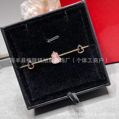Kirin Gourd Bracelet Fashion Plated 18k Rose Gold Red Agate Jewelry Diamond Bracelet Benmingnian Red Rope Light Luxury