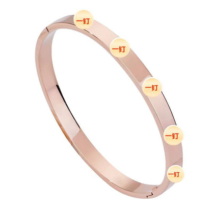 Cross-border Stainless Steel Bracelet Women's High-grade Electroplated Circle Bracelet Diamond Light Luxury Titanium Steel Fashion Jewelry