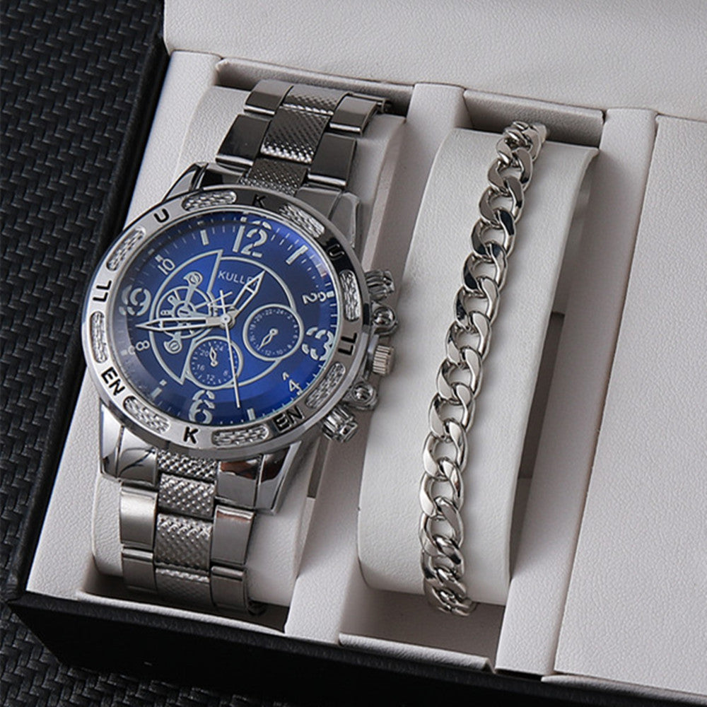 Factory direct sales calendar steel watch men's large dial quartz watch cross-border hot foreign trade men's watches wholesale
