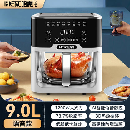 Intelligent Voice Air Fryer Household Visual Automatic High-end Multi-function Large Capacity Oven Timing Electric Fryer