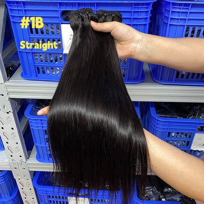 10A Human Hair Hair Curtain Double Drawn Humanhair Bundle Bone Straight Hair Spot Manufacturer Wholesale