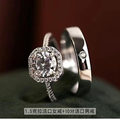 Simulated Fake Diamond Ring, a Couple's Wedding Ring, Live Adjustable Ring, Wedding Photo Props, Wedding Ceremony