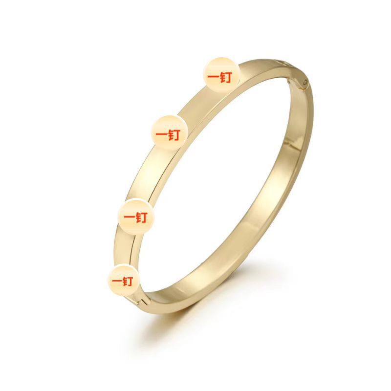 European and American Cross-Border Stainless Steel Bracelet, Titanium Steel Nail Bracelet for Women, Non-Fading, Simple, Versatile, Fashionable and Elegant Bracelet