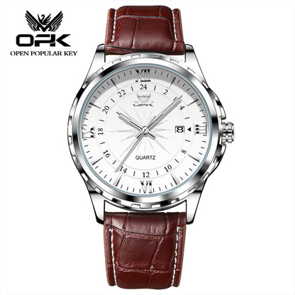 OPK brand new waterproof luminous men's watch fashion luxury wrist watch business personality quartz men's watch