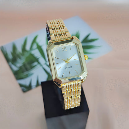2025 New Light Luxury Steel Band Women's Watch Female Student Fashion Simple Square Quartz Watch Wholesale