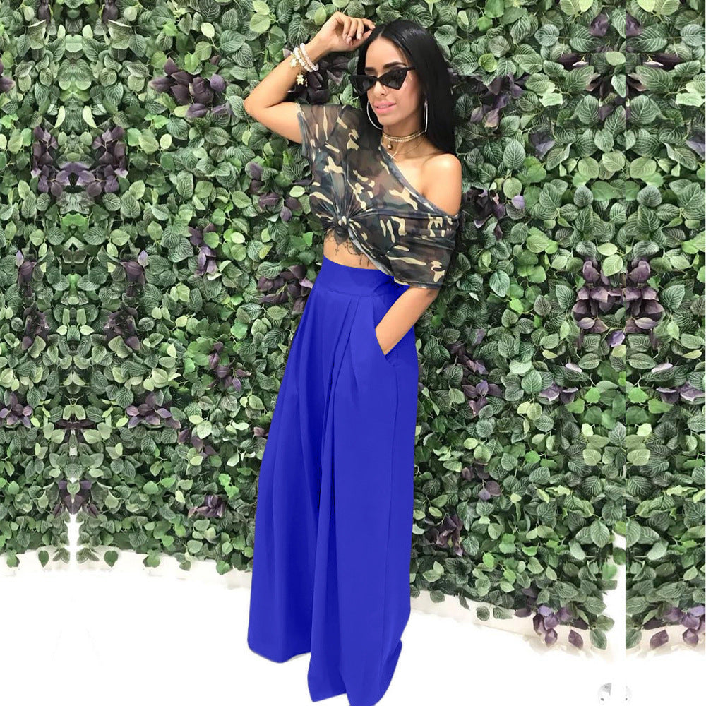 S2018 Hot-Selling Fashion Stylish Flared Pants Wide-Leg Casual Pants Autumn and Winter Wide-Leg Pants 14 Colors Available
