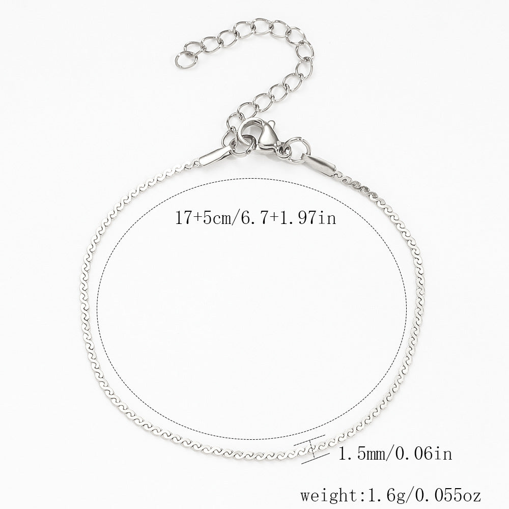 Stainless Steel Bracelet 18K Gold Vacuum Plating Furnace Versatile Simple Everyday Basic Bracelet Color-Preserving Jewelry