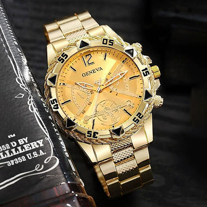 Business Men's Watch Men's genuine goods Volkswagen All-Non-Automatic Mechanical Watch Steel Band Men's Business Waterproof Quartz Wrist Watch