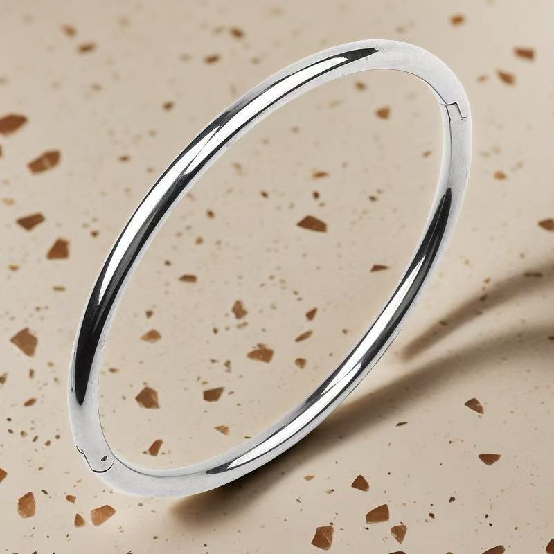 Cross-border Stainless Steel Bracelet Women's High-grade Electroplated Circle Bracelet Diamond Light Luxury Titanium Steel Fashion Jewelry