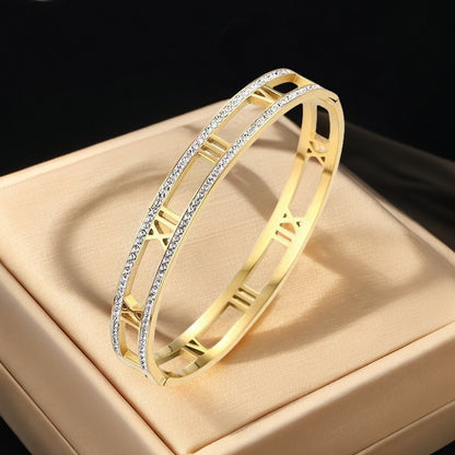 European and American Cross-Border Stainless Steel Bracelet, Titanium Steel Nail Bracelet for Women, Non-Fading, Simple, Versatile, Fashionable and Elegant Bracelet