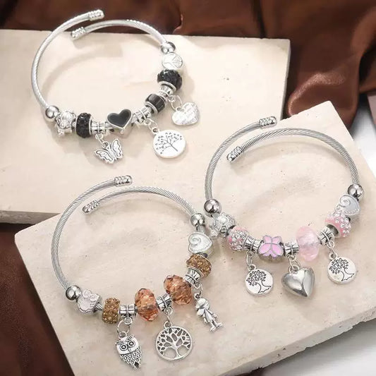 Beaded Bracelet, Alloy Rhinestone Fashion Jewelry Sweet Bracelet for Women