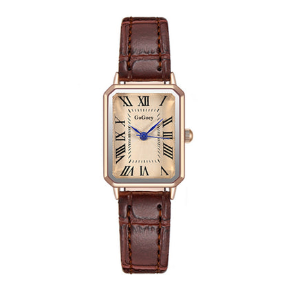 New Style Women's Watch Temperament Retro Roman Blue Needle Scale Design Simple Fashion Square Watch Quartz Watch