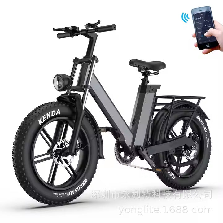 European Dropshipping 20-Inch Aluminum Alloy Wide-Tire Mountain Bike Snow Electric Bicycle Cross-Border Export Battery Bike Electric Vehicle