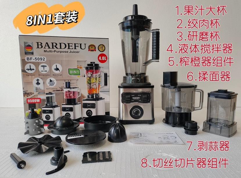 4Lblender Cross-Border North American Stainless Steel Food Processor Large Capacity Blender Juicer Mixer Meat Grinder