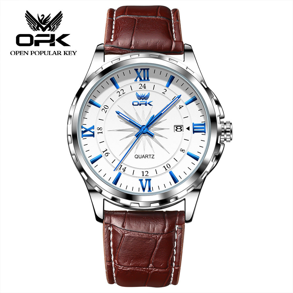 OPK brand new waterproof luminous men's watch fashion luxury wrist watch business personality quartz men's watch