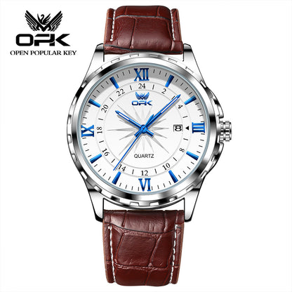 OPK brand new waterproof luminous men's watch fashion luxury wrist watch business personality quartz men's watch