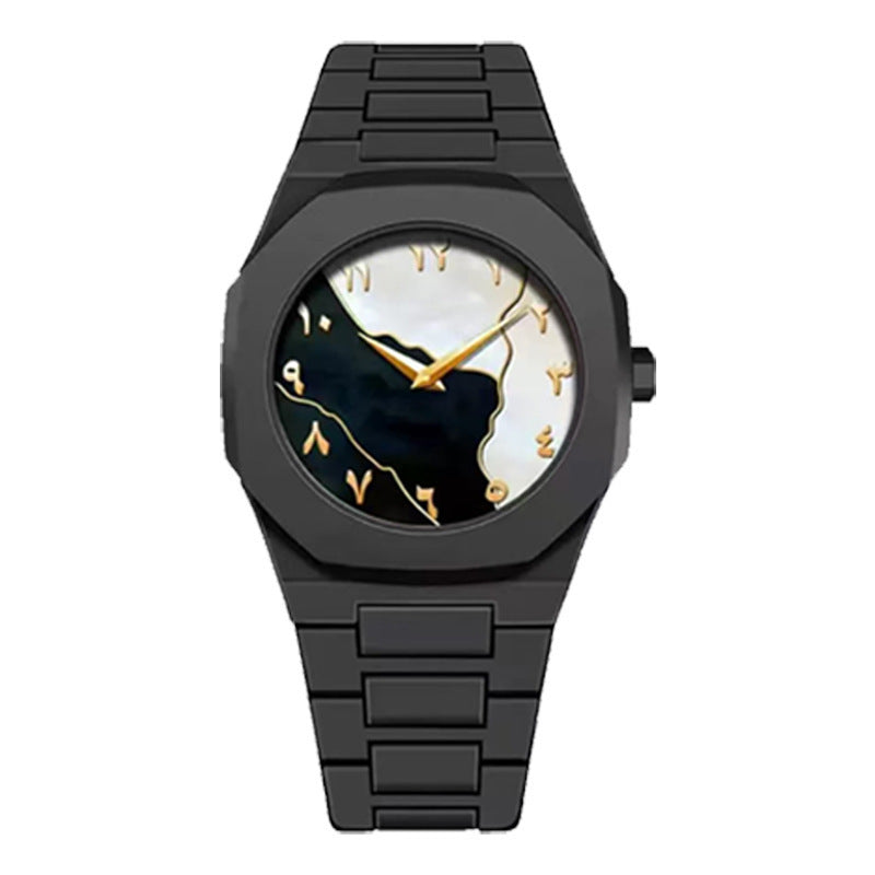 Watch Men's Popular Arabic Digital Middle East Hot Sale Black Matte Plastic Men's Watch Cross-Border Quartz Watch