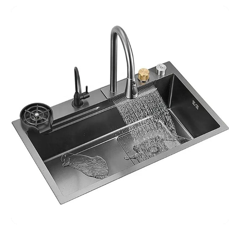Kaiping Nano Stainless Steel Kitchen Rain Shower Waterfall Sink Large Single Sink Dishwashing Basin Nano Antibacterial