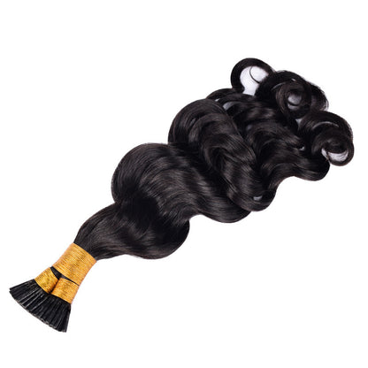 Manufacturer's Ready-Made Real Hair Wig Crystal Line Stick Hair Extension I-Tip Human Hair Wig Cross-Border Wig