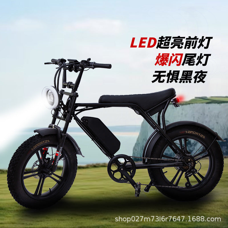 Cross-Border Electric Bicycle Factory Wholesale 20-Inch Lithium Battery Long Endurance Electric Moped off-Road Snow ATV