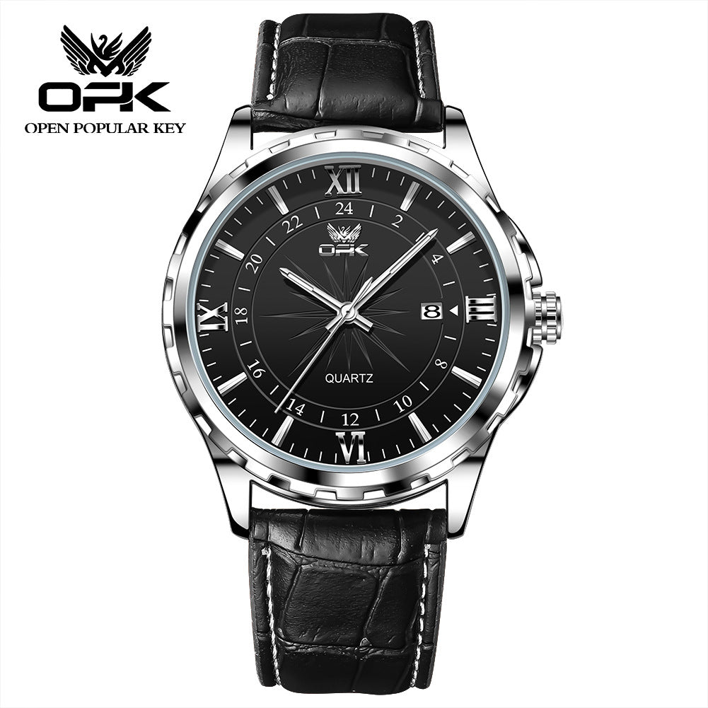 OPK brand new waterproof luminous men's watch fashion luxury wrist watch business personality quartz men's watch