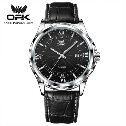OPK brand new waterproof luminous men's watch fashion luxury wrist watch business personality quartz men's watch