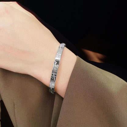 European and American Cross-Border Stainless Steel Bracelet, Titanium Steel Nail Bracelet for Women, Non-Fading, Simple, Versatile, Fashionable and Elegant Bracelet