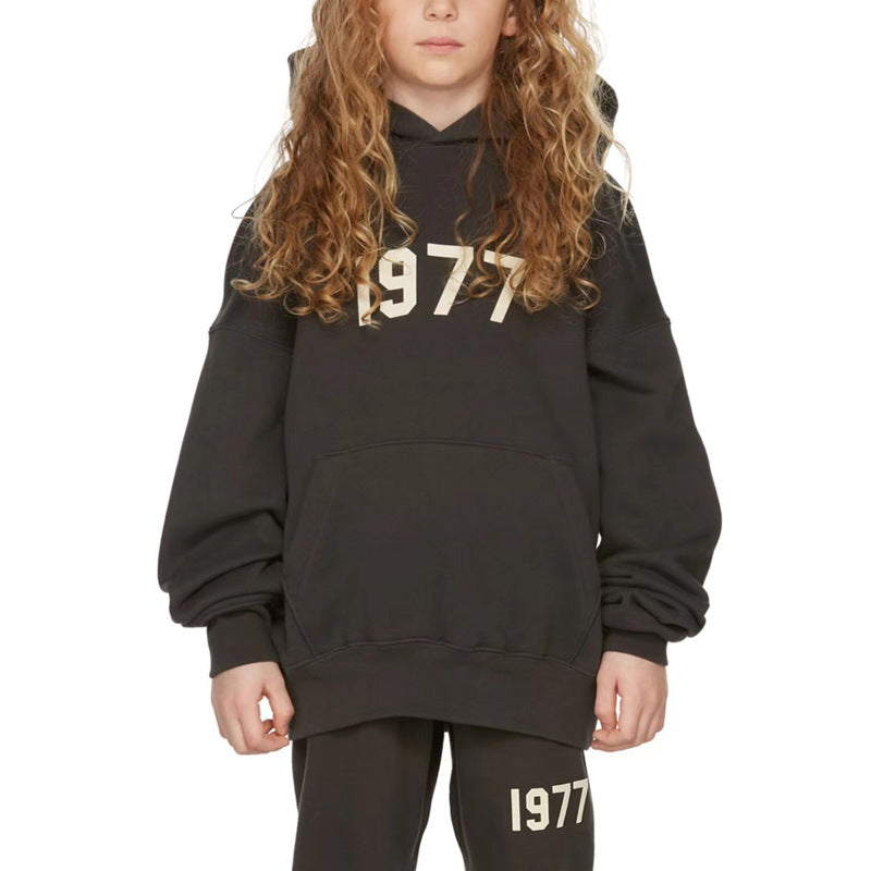 High-End Original Goods Essentials Sweatshirt Hooded Trendy Brand Loose Fog High Street Thin Velvet Autumn Clothing 1977 Children's Clothing