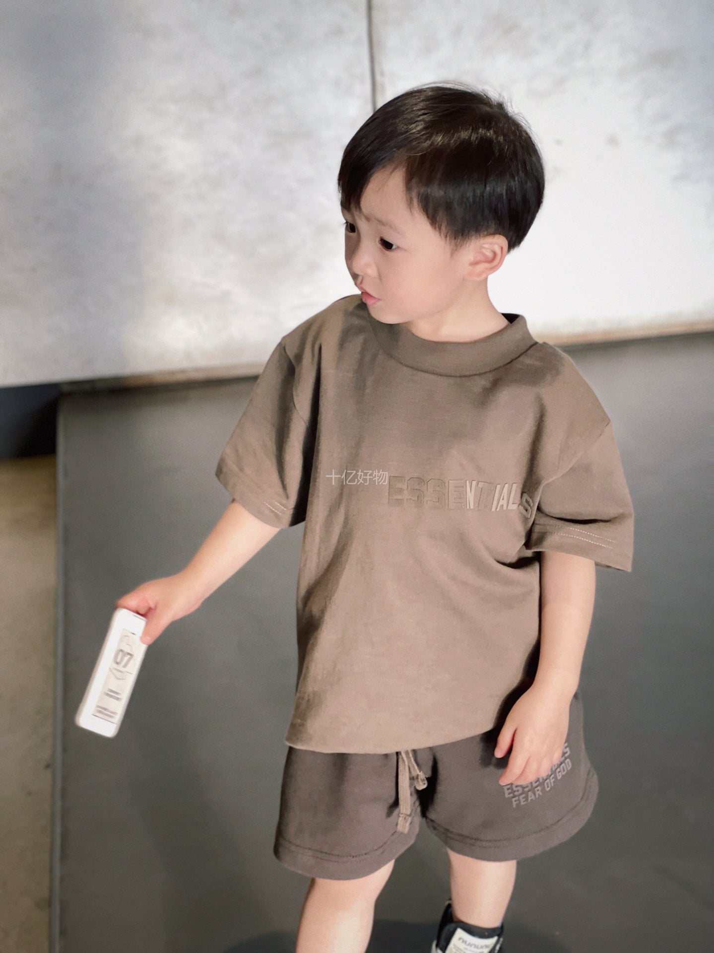ESSENTIALS Children's Pure Cotton Short-sleeved T-shirt Summer High School Children's Summer Dress Fashionable Brand Fried Street T-shirt Western Style Children's Dress