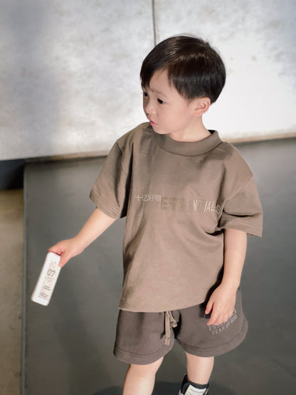 ESSENTIALS Children's Pure Cotton Short-sleeved T-shirt Summer High School Children's Summer Dress Fashionable Brand Fried Street T-shirt Western Style Children's Dress