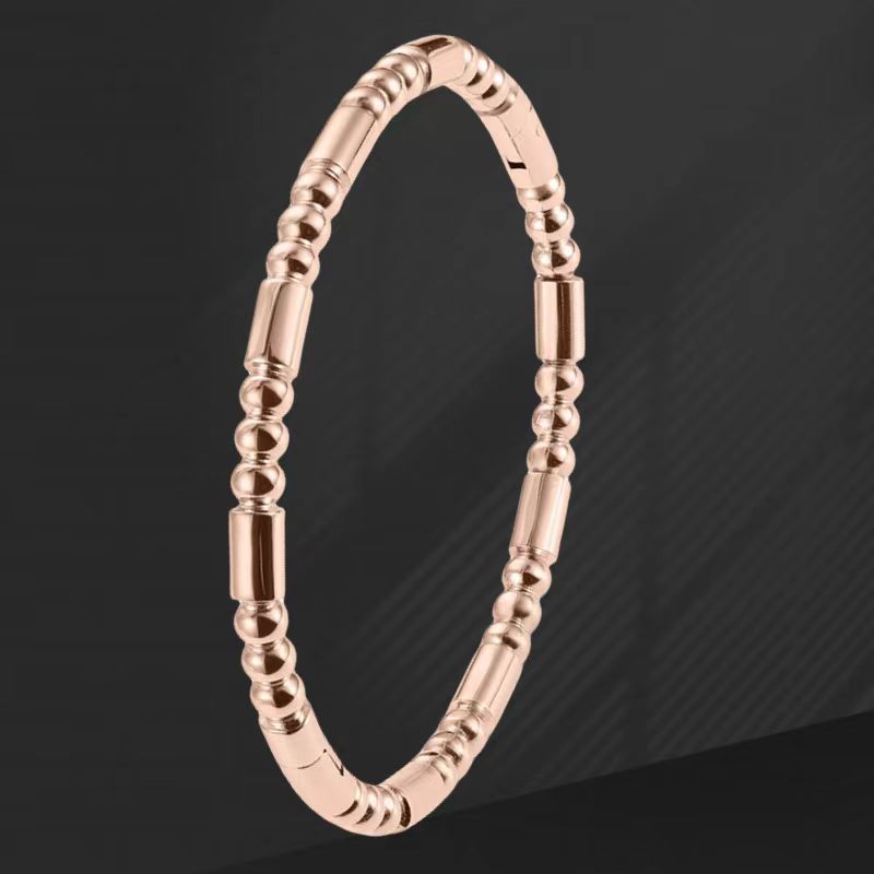 Cross-border Stainless Steel Bracelet Women's High-grade Electroplated Circle Bracelet Diamond Light Luxury Titanium Steel Fashion Jewelry