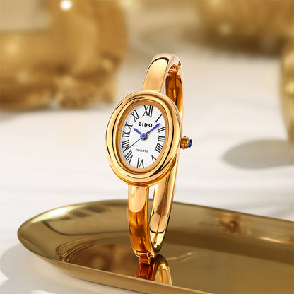 Zido New Watch Women's Rose Gold Accessible Luxury High-End Niche Design Oval Bracelet Women's Watch Hot Style