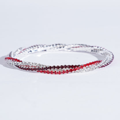Women's Braided Crystal Bracelet Stretch High-end Bracelet Girlfriend Bracelet Light Luxury Photo Shooting Exquisite Jewelry
