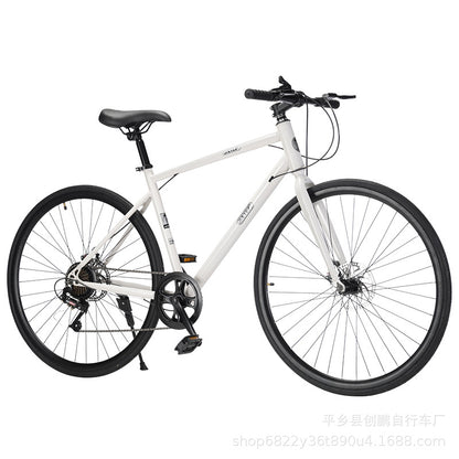 Straight Road Race Bicycle Double Disc Brake 700C Adult Variable Speed sports car Male and Female Student Racing Mountain Bike