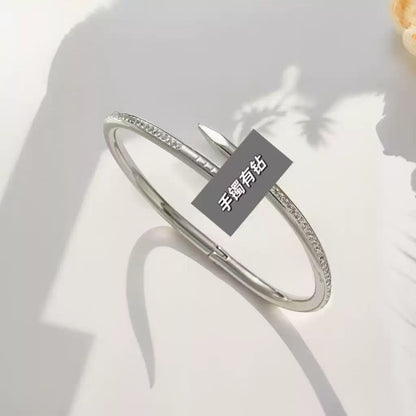 Cross-border Stainless Steel Bracelet Women's High-grade Electroplated Circle Bracelet Diamond Light Luxury Titanium Steel Fashion Jewelry