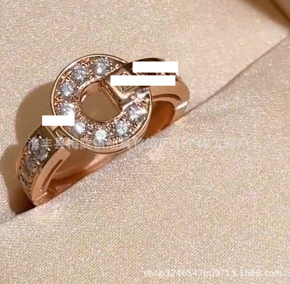 Baojia Copper Coin Ring Couple's Sometimes Running Diamond-Embedded Full Diamond Ring Seiko Diamond-Embedded Index Finger Ring Jewelry Female
