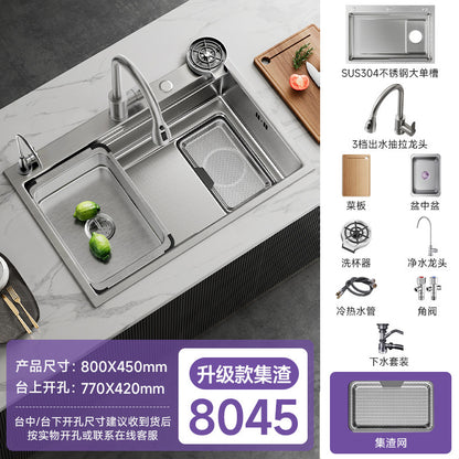 Jomoo Sink Large Single-Slot Kitchen Household 304 Stainless Steel Countertop Undermount Sink Dishwashing Sink Undermount Sink