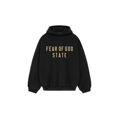 Autumn and Winter New ESSENTIALS Children's Letter Printed Hooded fleece-lined Sweater Boys' Girls' Loose Hoodie