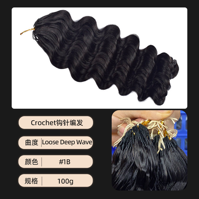 Wig Human Hair Crochet Braided Hair Real Hair Full Head Human Hair Wig European and American Cross-Border Human Hair