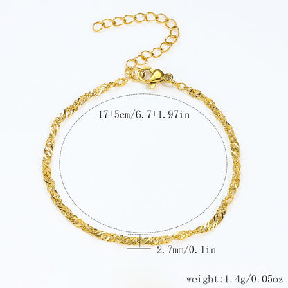 Stainless Steel Bracelet 18K Gold Vacuum Plating Furnace Versatile Simple Everyday Basic Bracelet Color-Preserving Jewelry