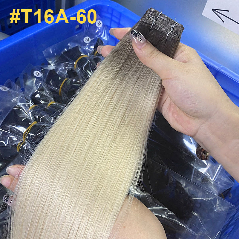 Human Hair Wig Hand Braided Hair Curtain Ladies Human Hair Genius Weft Bundles European and American Cross-Border