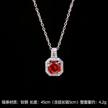 Set of Zircon Cross-Border Aliexpress Crystal Square Diamond Full Diamond Perfume Bottle Necklace Women's Jewelry Earrings Hot Selling Earrings