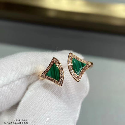 Baojia Fan-shaped Fritillaria Ring Women's CNC Seiko Trendy Fashion Instagram Niche Light Luxury High-grade Skirt Open Ring