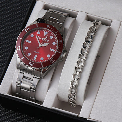 Factory direct sales calendar steel watch men's large dial quartz watch cross-border hot foreign trade men's watches wholesale