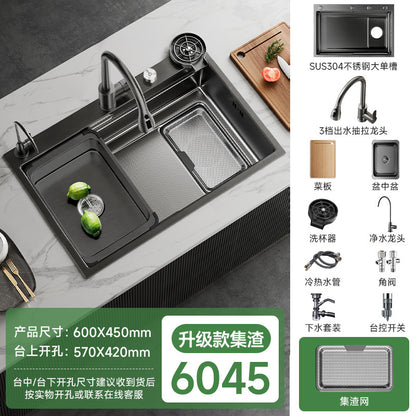 Jomoo Sink Large Single-Slot Kitchen Household 304 Stainless Steel Countertop Undermount Sink Dishwashing Sink Undermount Sink