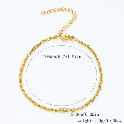 Stainless Steel Bracelet 18K Gold Vacuum Plating Furnace Versatile Simple Everyday Basic Bracelet Color-Preserving Jewelry