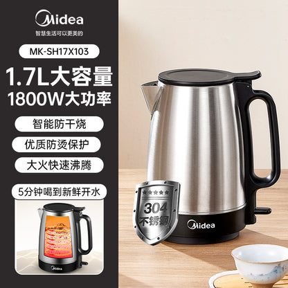 Midea Constant Temperature Electric Water Kettle Household 316L Stainless Steel Thermal Insulation Fully Automatic Intelligent Burning Sh15X301 Anti-Scalding