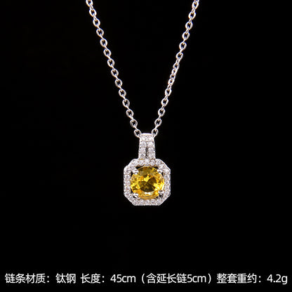 Set of Zircon Cross-Border Aliexpress Crystal Square Diamond Full Diamond Perfume Bottle Necklace Women's Jewelry Earrings Hot Selling Earrings