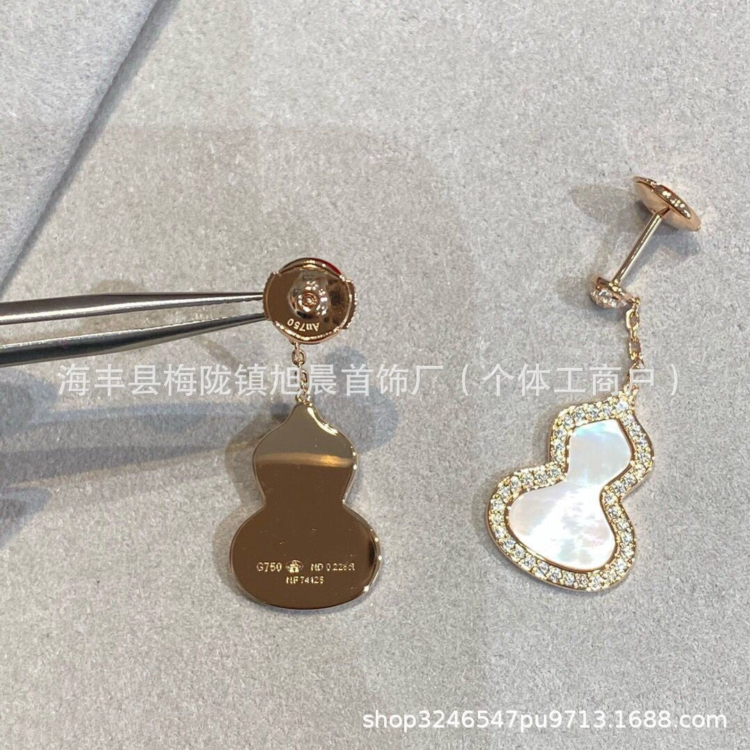 High-End Small Gourd Earrings for Women, Rose Earrings, Chinese Style Light Luxury, High-End, Temperament and Fashionable Earrings